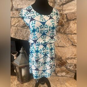 Blue and White Patterned Dress